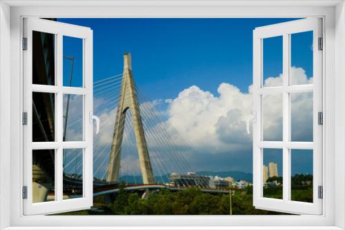 Fototapeta Naklejka Na Ścianę Okno 3D - 뭉게구름과 다리의 조화, Korea bridge