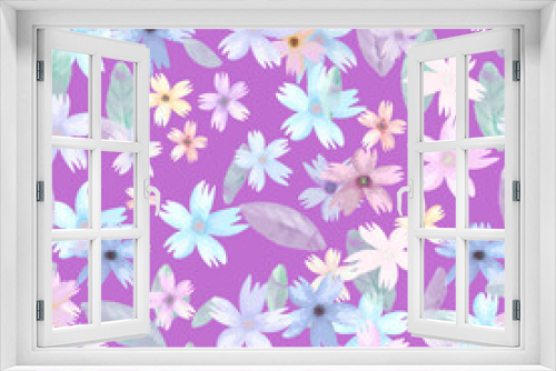 Fototapeta Naklejka Na Ścianę Okno 3D - Seamless pattern with pastel flowers. Floral background for wallpaper, paper, textile.