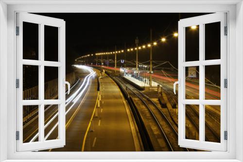 Fototapeta Naklejka Na Ścianę Okno 3D - illuminated urban highway