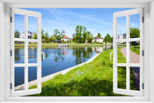Fototapeta Naklejka Na Ścianę Okno 3D - View of the Upper Pond. Kaliningrad, Russia.