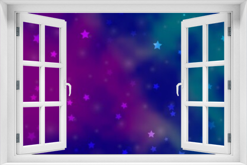 Fototapeta Naklejka Na Ścianę Okno 3D - Light Pink, Blue vector texture with beautiful stars.