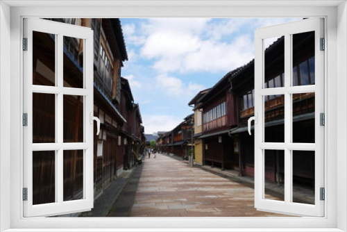 Fototapeta Naklejka Na Ścianę Okno 3D - 江戸時代の街並み