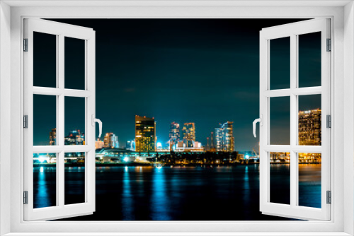 Fototapeta Naklejka Na Ścianę Okno 3D - San Diego, California - USA , San Diego Skyline at Night , San Diego, California, USA
