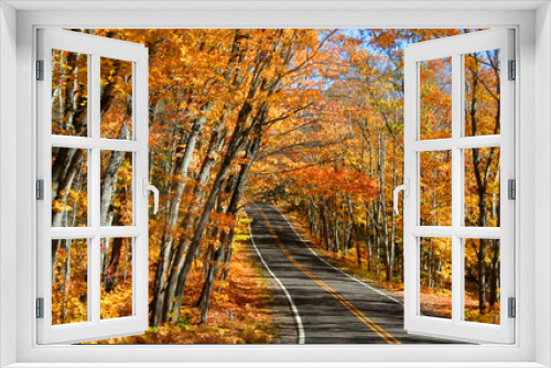 Fototapeta Naklejka Na Ścianę Okno 3D - Autumn Drive
