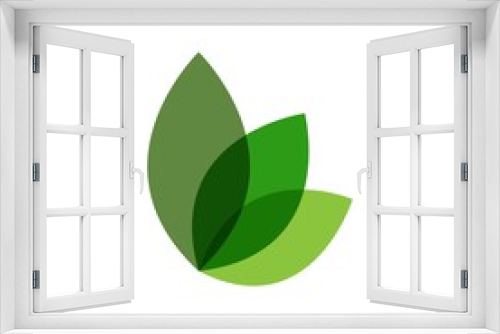 Fototapeta Naklejka Na Ścianę Okno 3D - Green leaf logo