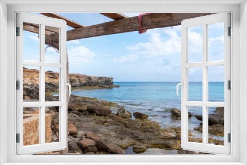 Fototapeta Naklejka Na Ścianę Okno 3D - Formentera beach of Calo d es Mort in Balearic Islands.