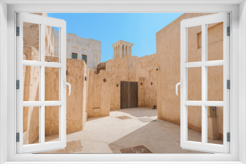 Fototapeta Naklejka Na Ścianę Okno 3D - Shindagha historic district in Dubai Creek neighbourhood is a popular tourist and sightseeing attraction in UAE