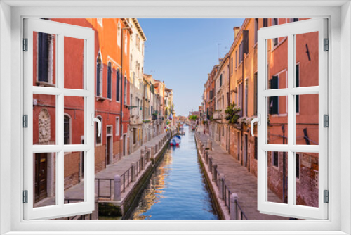 Fototapeta Naklejka Na Ścianę Okno 3D - Small Venice channels and beautiful facades in Italy