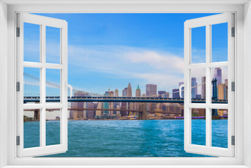 Fototapeta Naklejka Na Ścianę Okno 3D - Manhattan Bridge Manhattan skyline background ,New York City, USA
