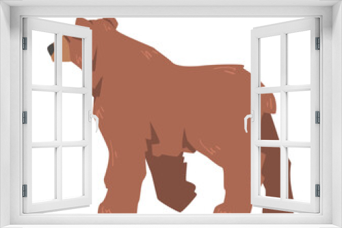 Fototapeta Naklejka Na Ścianę Okno 3D - Large Brown Bear, Wild Predator Mammal Animal Cartoon Vector Illustration