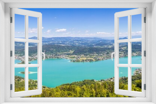 Fototapeta Naklejka Na Ścianę Okno 3D - Panorama vom Wörthersee, Kärnten, Österreich