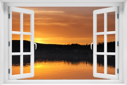 Fototapeta Naklejka Na Ścianę Okno 3D - Sunset over the bay in Norrfällsviken
