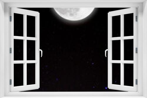 Fototapeta Naklejka Na Ścianę Okno 3D - Romantic Moon In Starry Night.