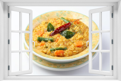 Fototapeta Naklejka Na Ścianę Okno 3D - Sambar rice, South Indian food
