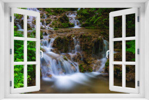 Fototapeta Naklejka Na Ścianę Okno 3D - Wasserfall, Spring, Fischbach, Rhön, Thüringen