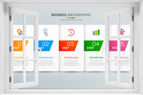  Infographic template with 5 options. Vector Infographics design can be used for workflow layout, diagram, annual report, web design, steps or processes 