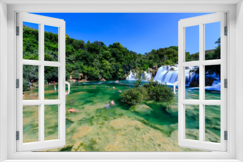Fototapeta Naklejka Na Ścianę Okno 3D - National Park Krka and Cascade of Waterfalls on River Krka, Croa