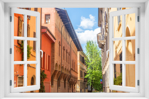 Fototapeta Naklejka Na Ścianę Okno 3D - Streets and old houses in the historic center of Bologna