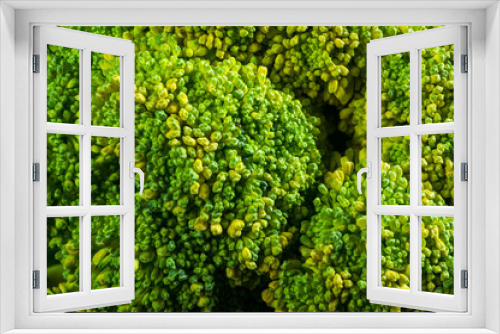Fototapeta Naklejka Na Ścianę Okno 3D - Top view of broccoli, texture of broccoli macro, healthy vegetarian food, close-up
