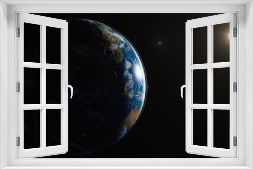 Fototapeta Naklejka Na Ścianę Okno 3D - Planet earth on space. Day and night on planet earth seen from outer space. 