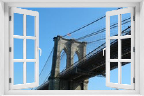 Fototapeta Naklejka Na Ścianę Okno 3D - Sous le Pont de Brooklyn