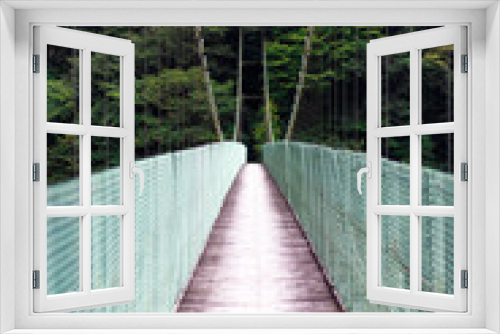 Fototapeta Naklejka Na Ścianę Okno 3D - 吊り橋01