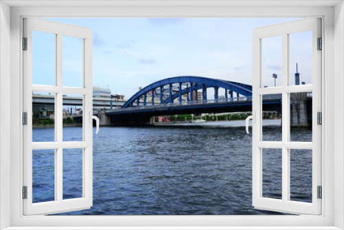 Fototapeta Naklejka Na Ścianę Okno 3D - Komagata-Bashi Bridge over Sumida-gawa river in Tokyo, Japan - 日本 東京都 駒形橋 隅田川	