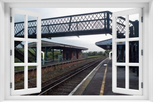 Fototapeta Naklejka Na Ścianę Okno 3D - brading station footbridge on the Isle of Wight Hampshire England
