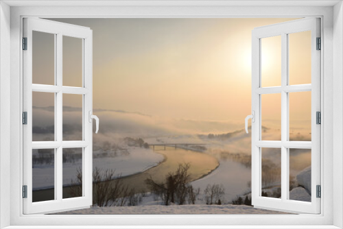 Fototapeta Naklejka Na Ścianę Okno 3D - 冬景色の信濃川