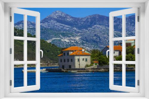 Fototapeta Naklejka Na Ścianę Okno 3D - Picturesque view of Kotor bay (Boka Kotorska) near the town of Tivat, Montenegro, Europe. Kotor Bay is a UNESCO World Heritage Site.