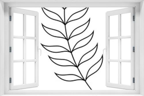 Fototapeta Naklejka Na Ścianę Okno 3D - Leaf Plant Line Art Illustration