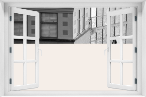 Fototapeta Naklejka Na Ścianę Okno 3D - Composition of monochrome multiple housing property construction