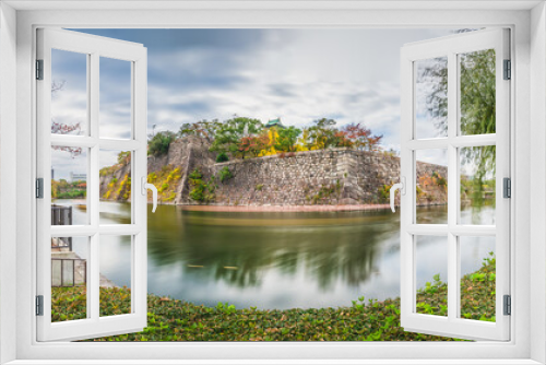 Fototapeta Naklejka Na Ścianę Okno 3D - Osaka castle park in autumn. Japan