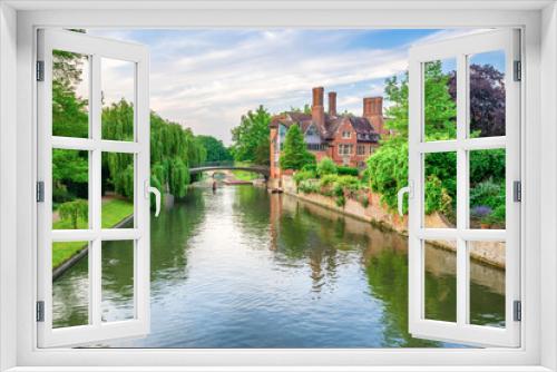 Fototapeta Naklejka Na Ścianę Okno 3D - Cam river canal in Cambridge, England