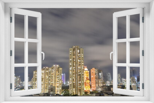 Fototapeta Naklejka Na Ścianę Okno 3D - City at night, Mumbai long exposure 