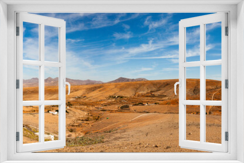 Fototapeta Naklejka Na Ścianę Okno 3D - Panorama of stony desert in the canary islands