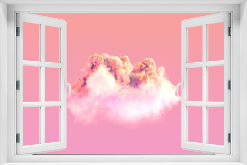 Fototapeta Naklejka Na Ścianę Okno 3D - single pink sundown big cumulus cloud - nature 3D rendering