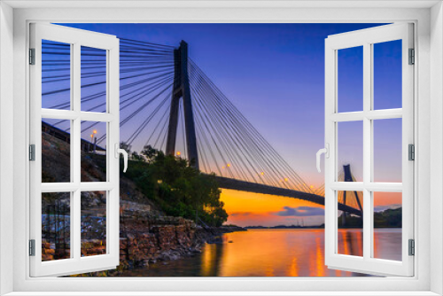 Fototapeta Naklejka Na Ścianę Okno 3D - Barelang  bridge at sunrise 