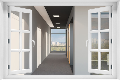 Fototapeta Naklejka Na Ścianę Okno 3D - Modern office building interior. 3D rendering.
