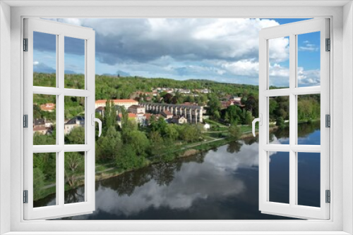 Fototapeta Naklejka Na Ścianę Okno 3D - Vue Aérienne de l'Aqueduc Romain à Jouy-aux-Arches (Moselle France)