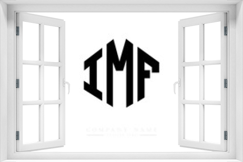 IMF letter logo design with polygon shape. IMF polygon logo monogram. IMF cube logo design. IMF hexagon vector logo template white and black colors. IMF monogram. IMF business and real estate logo. 