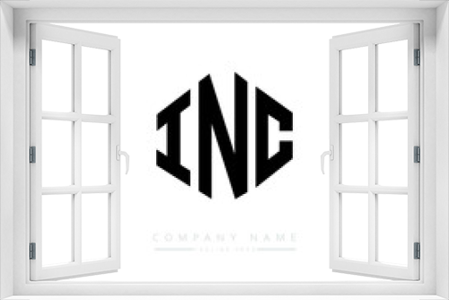 INC letter logo design with polygon shape. INC polygon logo monogram. INC cube logo design. INC hexagon vector logo template white and black colors. INC monogram. INC business and real estate logo. 