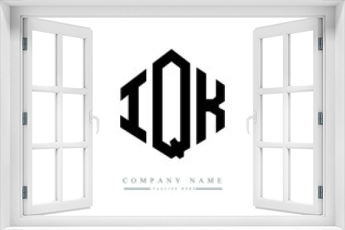 Fototapeta Naklejka Na Ścianę Okno 3D - IQK letter logo design with polygon shape. IQK polygon logo monogram. IQK cube logo design. IQK hexagon vector logo template white and black colors. IQK monogram. IQK business and real estate logo. 