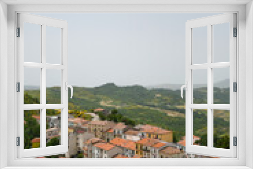 Panoramic view of Belmonte del Sannio, historic village of Molise region in Italy.