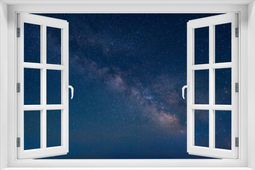 Fototapeta Naklejka Na Ścianę Okno 3D - Milky Way Galaxy Stars in Wyoming Summer Night Time Sky with Nebulas and Falling Star Dust