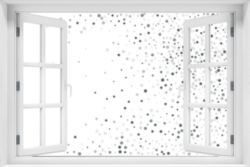 Fototapeta Naklejka Na Ścianę Okno 3D - Silver shine of confetti on a white background.   Illustration of a drop of shiny particles. Decorative element. Element of design. Vector illustration, EPS 10.