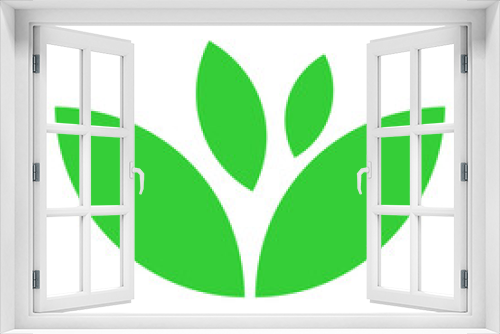 Fototapeta Naklejka Na Ścianę Okno 3D - green leaf icon