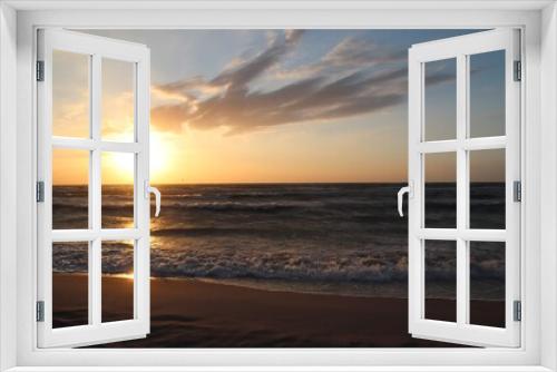 Fototapeta Naklejka Na Ścianę Okno 3D - Zachód słońca na plaży w Łebie 