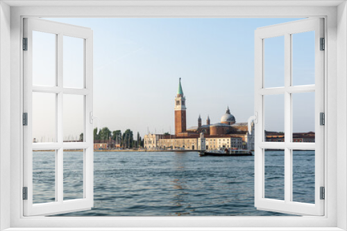 Fototapeta Naklejka Na Ścianę Okno 3D - View of the Island St George opposite of the St Marc's Square in Venice, Italy on a beautiful morning