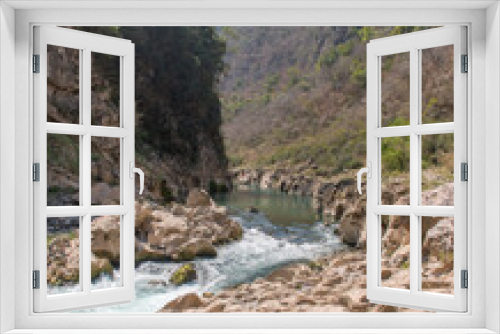 Fototapeta Naklejka Na Ścianę Okno 3D - Rapids in the canyon of the Santa Maria river at the Tamul waterfall - vertical